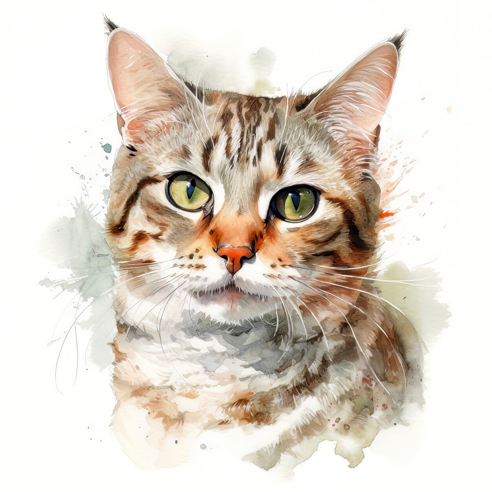 A portrait of a cat's face