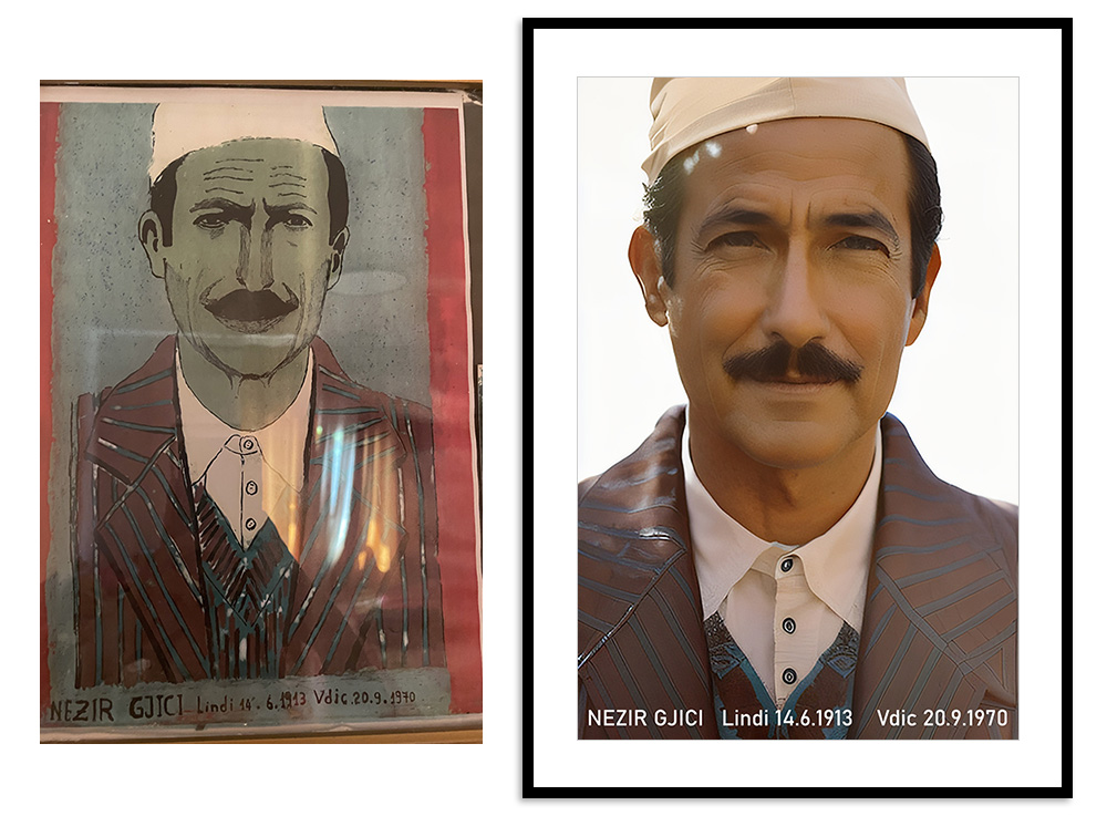 Restoration of a damaged photo of a man