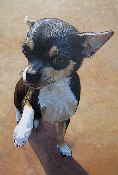 Oil painting of a chihuahua